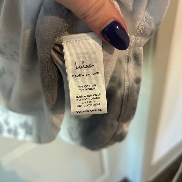 Lulus - The Best Vibes Grey Tie-Dye Oversized Long Sleeve Top - M - Picture 6 of 7